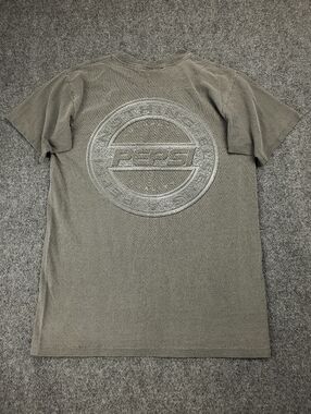 Vintage Pepsi T Shirt Size Medium Double Sided Graphic Single Stitch Faded Gray